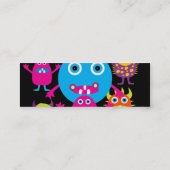 Funny Monster Bash Cute Creatparty Mini Visitekaartje (Achterkant)