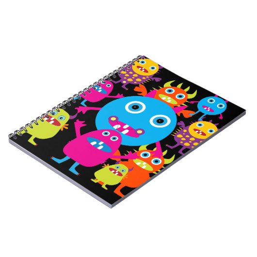 Funny Monster Bash Cute Creatparty Notitieboek (Linkerzijde)
