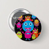Funny Monster Bash Cute Creatparty Ronde Button 5,7 Cm (Voorkant /achterkant)