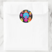 Funny Monster Bash Cute Creatparty Ronde Sticker (Tas)
