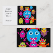 Funny Monster Bash Cute Creatparty Visitekaartje (Voorkant / Achterkant)