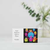 Funny Monster Bash Cute Creatparty Visitekaartje (Staand voorkant)