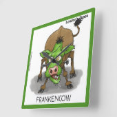 Funny Monster Cow Square Wall Clock Vierkante Klok (Hoek)