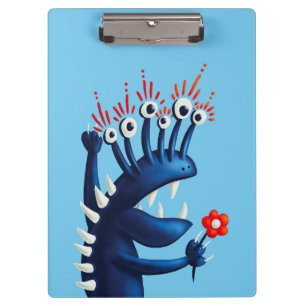Funny Monster Flower Blue Kinder Klembord