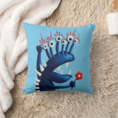 Funny Monster Flower Blue Kinder Kussen (Deken)