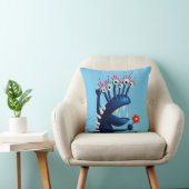 Funny Monster Flower Blue Kinder Kussen (Stoel)