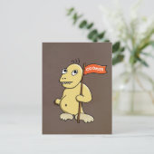 Funny Monster met Cookie Briefkaart (Staand voorkant)