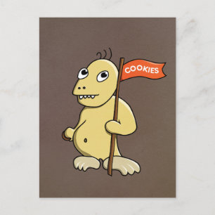 Funny Monster met Cookie Briefkaart