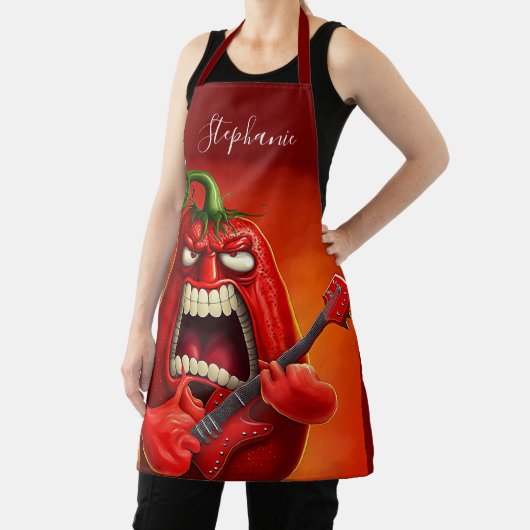 Funny Monster Red Bell Pepper Rocker Guitar Schort (Insitu)