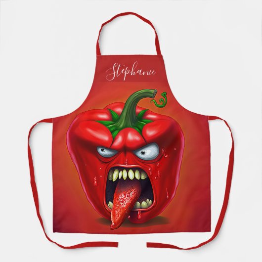 Funny Monster Red Bell Pepper Rocker Schort (Voorkant)