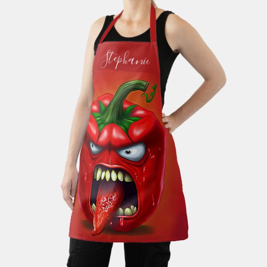 Funny Monster Red Bell Pepper Rocker Schort (Insitu)
