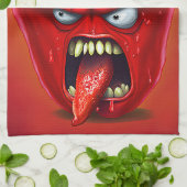 Funny Monster Red Bell Pepper Rocker Theedoek (Gevouwen)