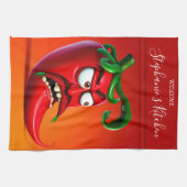 Funny Monster Red Hot Chili Pepper Theedoek (Horizontaal)