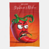 Funny Monster Red Hot Chili Pepper Theedoek (Verticaal)