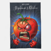 Funny Monster Red Tomato Boxer Theedoek (Verticaal)