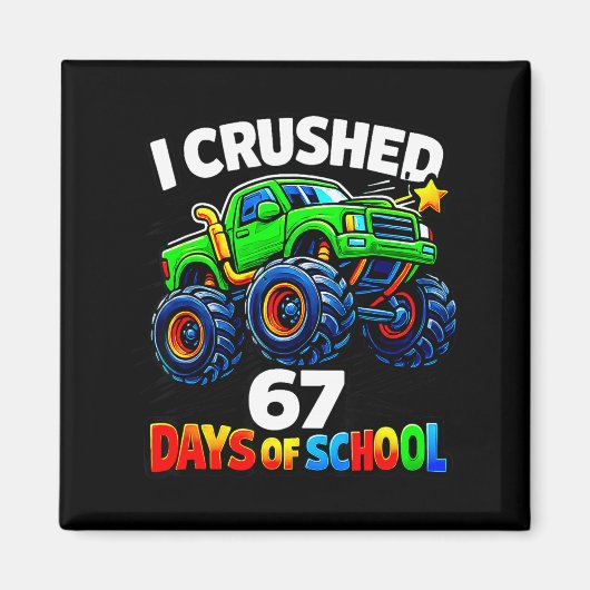 Funny Monster Truck Six Seven Meme Boys Kids Schoo Magneet (Voorkant)