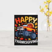 Funny Monster Truck Turkey Happy Thanksgiving For  Kaart (Gele Bloem)