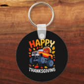 Funny Monster Truck Turkey Happy Thanksgiving For  Sleutelhanger (Voorkant)