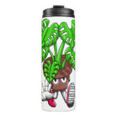 Funny Monstera Plant Cartoon Thermosbeker (Voorkant)