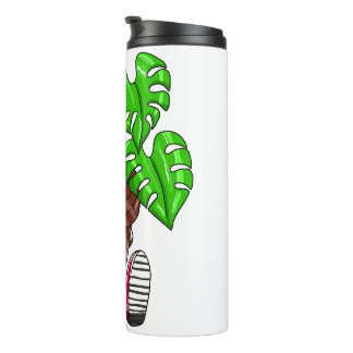 Funny Monstera Plant Cartoon Thermosbeker