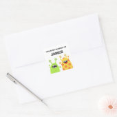 Funny monsters bookstickers voor kinderen vierkante sticker (Envelop)