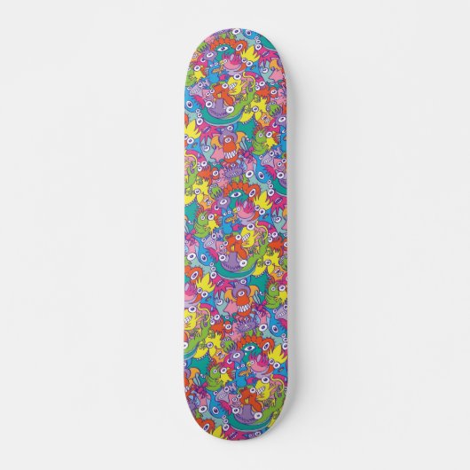 Funny monsters Colful parade in doodle style Persoonlijk Skateboard (Voorkant)