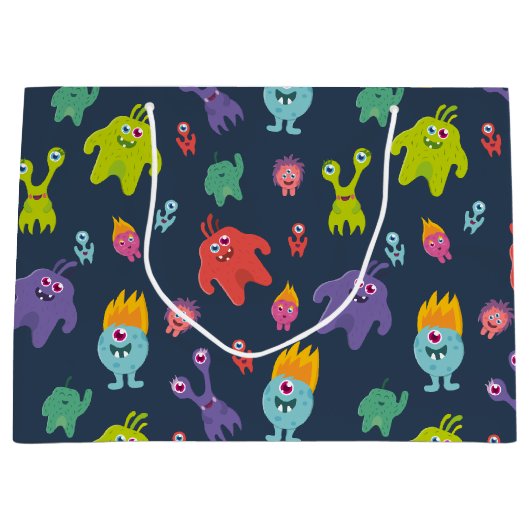 Funny monsters Gift Bag Groot Cadeauzakje (Voorkant)