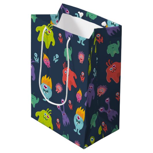Funny Monsters Gift Bag Medium Cadeauzakje (Voorkant Gekanteld)