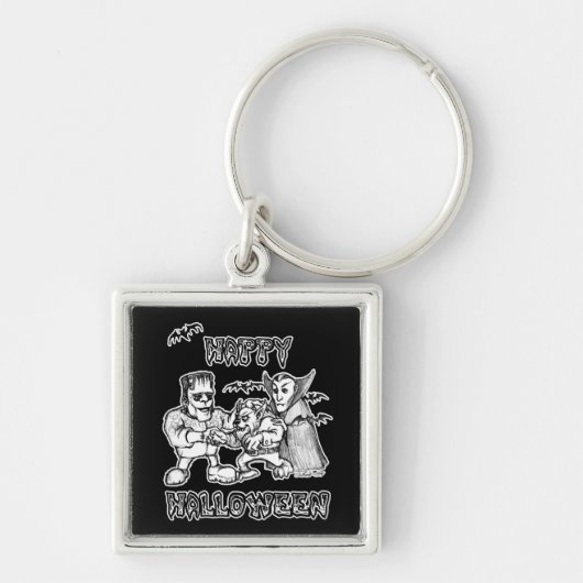 Funny Monsters - Happy Halloween Sleutelhanger (Voorkant)