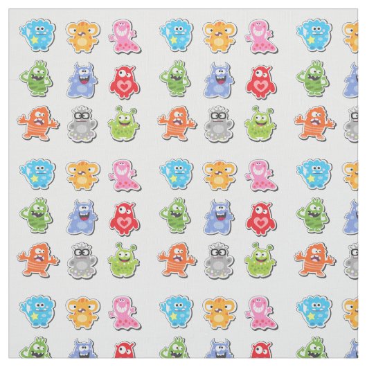 Funny Monsters Monster Fabric Stof (Swatch)