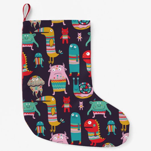 Funny monsters naadloos patroon kleine kerstsok (Voorkant)