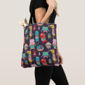 Funny monsters naadloos patroon tote bag (Dichtbij)