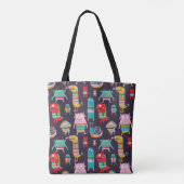 Funny monsters naadloos patroon tote bag (Achterkant)