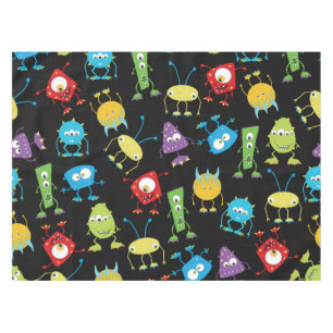 Funny Monsters op Black Tablecloth Tafelkleed