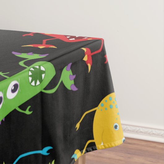 Funny Monsters op Black Tablecloth Tafelkleed (Voorbeeld)