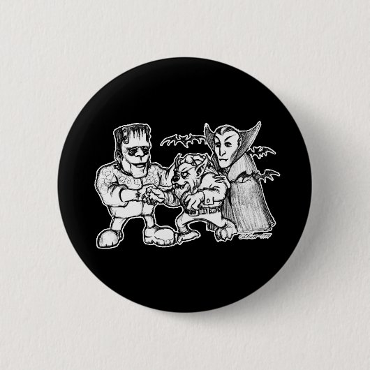 Funny Monsters Ronde Button 5,7 Cm (Voorkant)