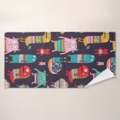 Funny monsters seamless pattern badhanddoek (Badhanddoek)