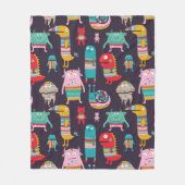 Funny monsters seamless pattern fleece deken (Voorkant)