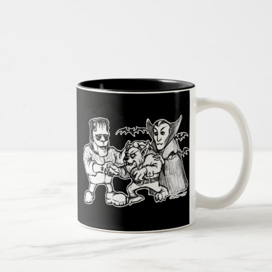 Funny Monsters Tweekleurige Koffiemok (Rechts)