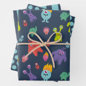 Funny Monsters Wrapping Paper Set (In situ)