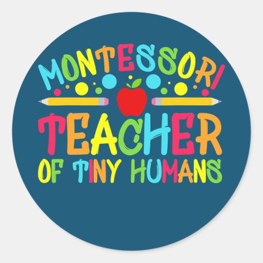 Funny Montessori leraar Montessori leraar terug Ronde Sticker (Voorkant)