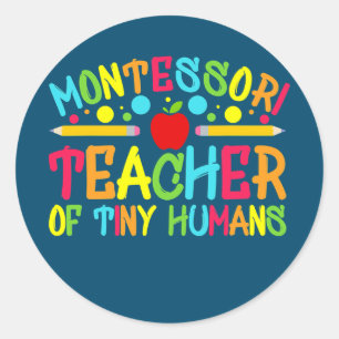 Funny Montessori leraar Montessori leraar terug Ronde Sticker