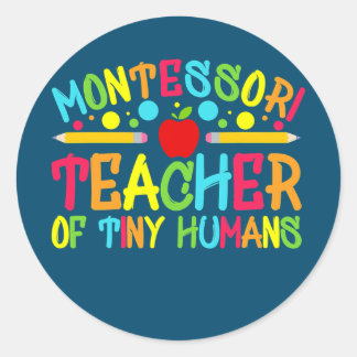 Funny Montessori leraar Montessori leraar terug Ronde Sticker