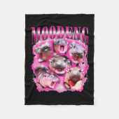Funny Moo-deng Ba Fleece Deken (Voorkant)