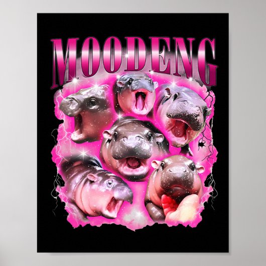 Funny Moo-deng Ba Poster (Voorkant)
