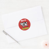 Funny Moo-ey kerstKoe Ronde Sticker (Envelop)