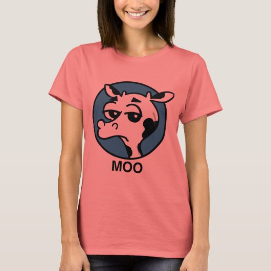 FUNNY MOO KOE GRAPHIC RINGER T-SHIRT (Voorkant)