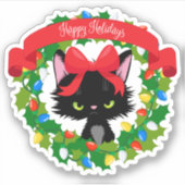 Funny Moody kerstkat Sticker (Voorkant)