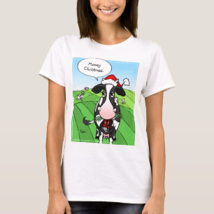 Funny Mooey Kerstmis Cow Tshirts