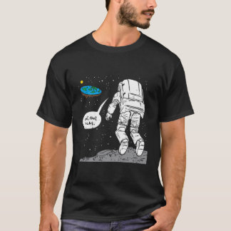 Funny Moon landend Flat Earth die ruimte opslokt T-shirt